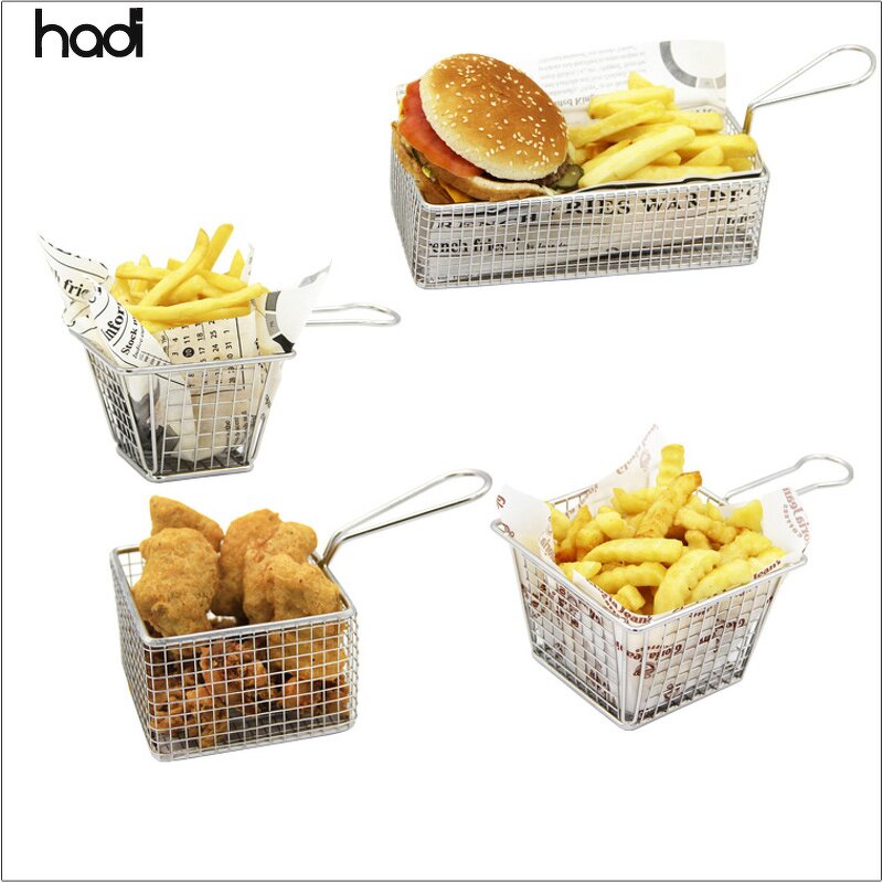 French Fries Basket Manufacturer - Cheap Mini Stainless Steel Serving Basket