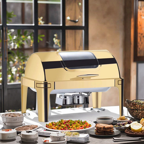 Chafing Dish Manufacturer - Gold Rectangular Non-Electric Food Warmer