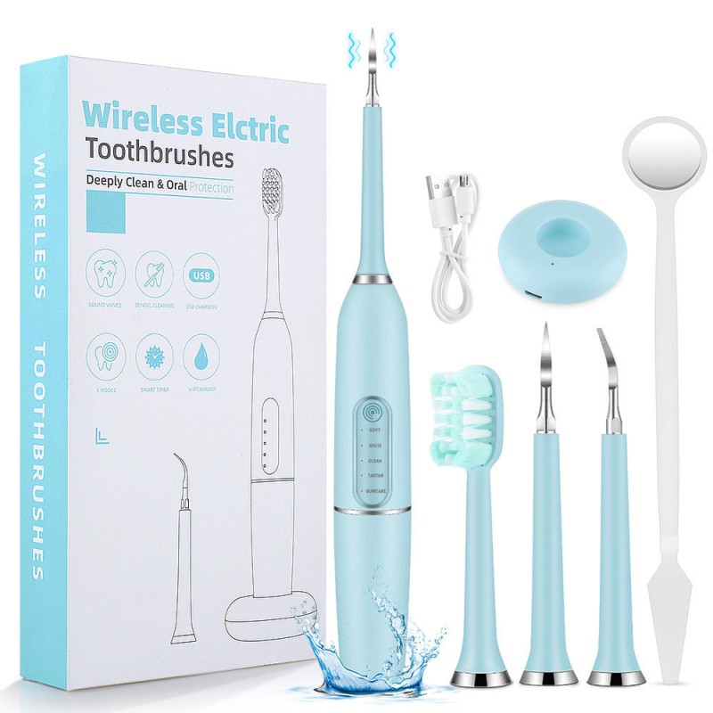 8-in-1 Teeth Whitening Instrument 4-gear Electric Toothbrush Household Electric Tooth Cleaner Tooth Removal Stone Beauty Instrum
