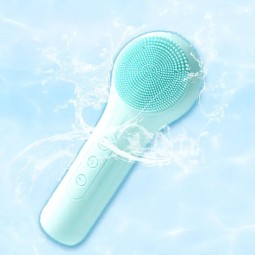 2合1批发硅胶声波振动面部清洁刷按摩美容产品电动清洁刷工具