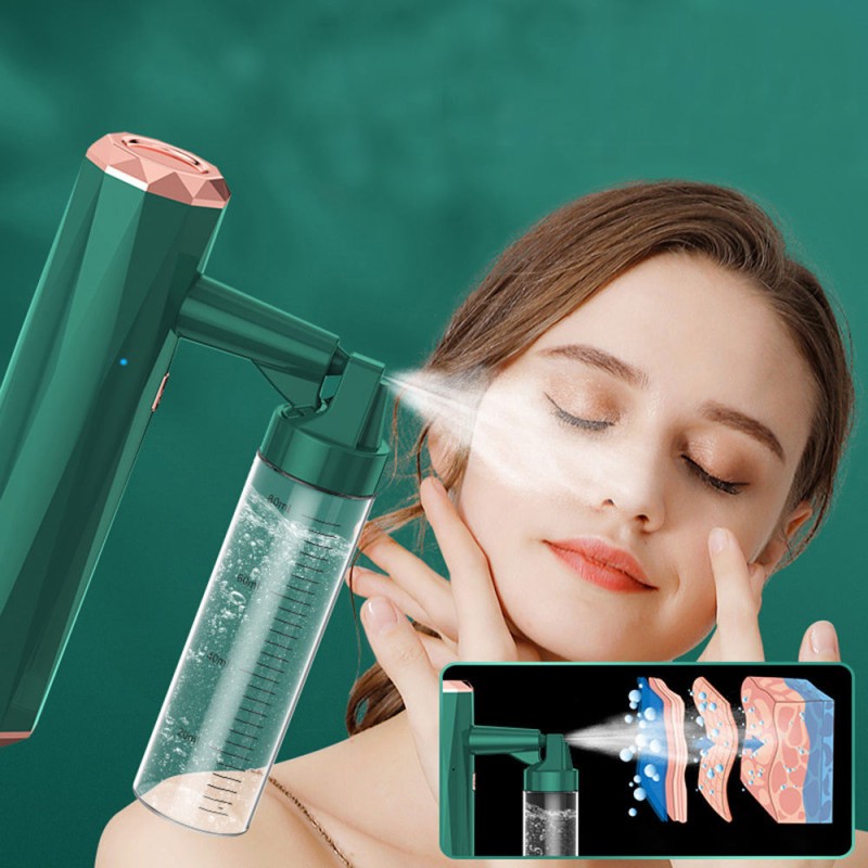 High Pressure Nano Spray Face Sreamer Spot Cleaner Nano Facial Water Oxygen Injection Instrument Airbrush Skincare Tool