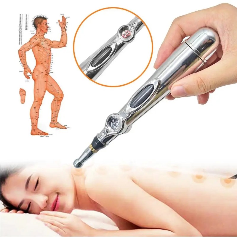 Electronic Acupuncture Pen Analgesic Therapy Meridians Energy Pulse Massage Pen Strong Multi Meridians 3 Eyes