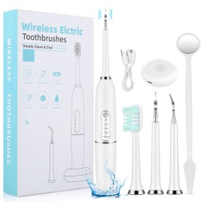 Smart Electric Tooth Cleaner Electric Toothbrush Set Calculus Remover Tooth Cleaner