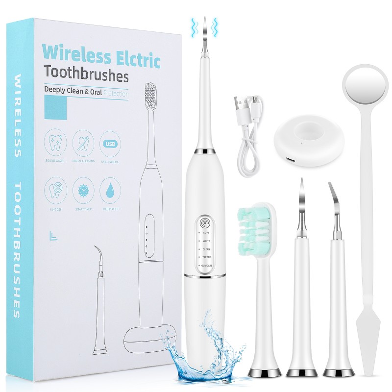 Smart Electric Tooth Cleaner Electric Toothbrush Set Calculus Remover Tooth Cleaner