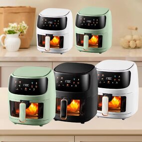 Touch Screen Air Fryer Factory - 8L Glass Sliver Crest Visual Multifunctional