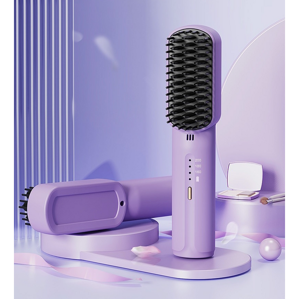 USB Hair Straightener Supplier - Portable Flat Brush Anti-burn Wireless