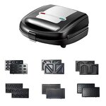 Waffle Maker Factory - Stainless Steel 6 in 1 Electric Grill Sandwich Maker
