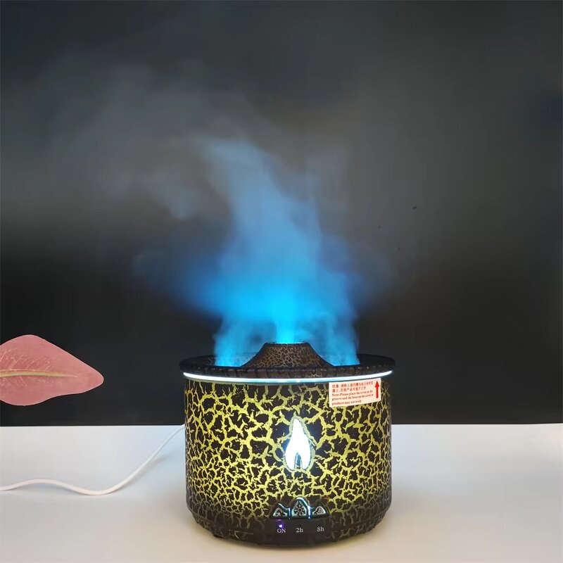 Volcano Aroma Diffuser Supplier - 3D Flame Ultrasonic 360ml Jellyfish Spray