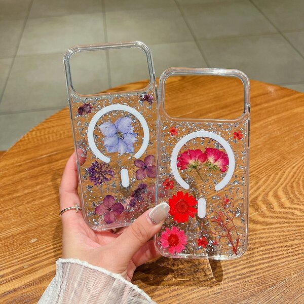 Flower Phone Case Factory - Epoxy Magnetic with Real Dried Flowers Wireless