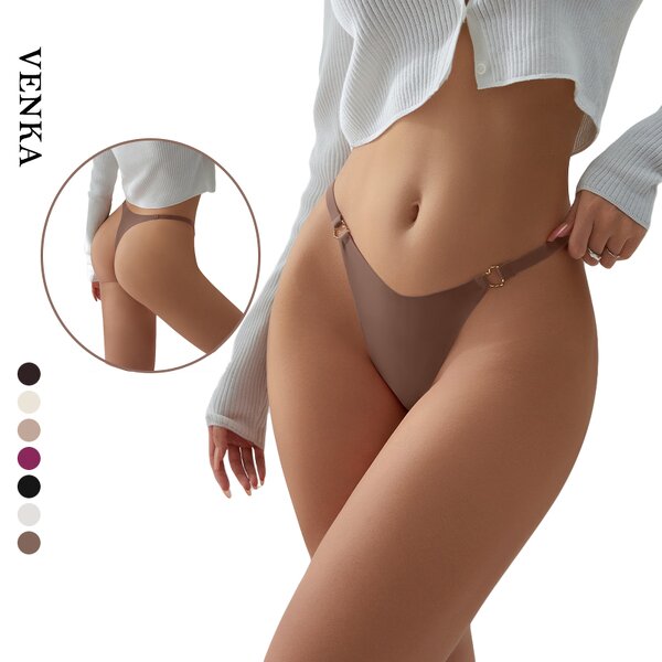 Ice Silk Underwear Supplier - Plus Size Quick Dry Heart Ring Thin Strappy Thong