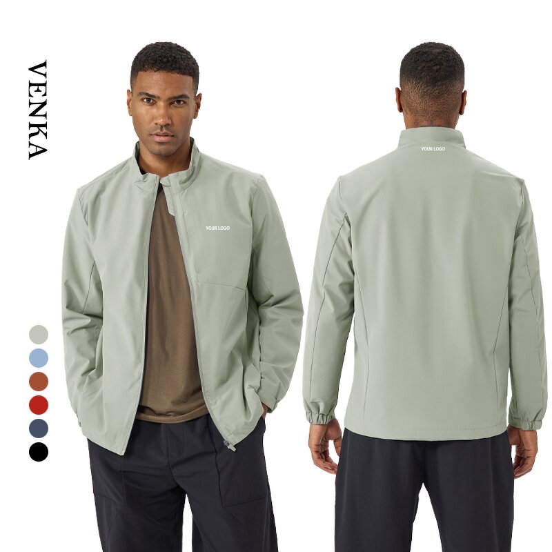 Athletic Windbreaker Factory - 100% Polyester Waterproof Stand Collar Sports Jacket