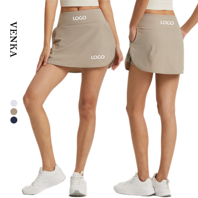 High Waist Tennis Skirt Factory - Ruffle Decorations Loose Pocket Skirt