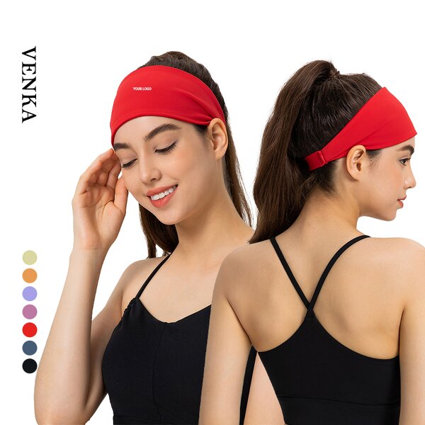 Custom Head Band Manufacturer - Nylon/Spandex Solid Color Sweat Absorbent Wide Band