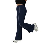 Plus Size Sportswear Factory - Contrast Color Nylon Spandex Custom Logo Flared