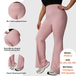 Sports Pants Plus Size Supplier - Fold Over High Waisted No T Line Wide Leg Flare