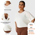Plus Size Sports Shirt Factory - Hollow Out Beautiful Back Round Neck Loose Fitness