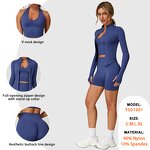 Seamless Gym Set Manufacturer - Halter Tank Top Full Zip Jacket No T Line Leggings