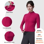 Yoga Jacket Manufacturer - Full Zip-Up Zipper Pocket Top Thumb Hole Design