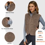 Fleece Vest Supplier - High-Neck Zip-Front Loose Casual Sleeveless Jacket