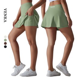 Custom Sports Skirt Manufacturer - Nylon Elastic 2 in 1 Side Pocket Shorts