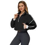 Winter Sweat Shirt Factory - Half Zip Stand-up Collar Contrasting Colors Running