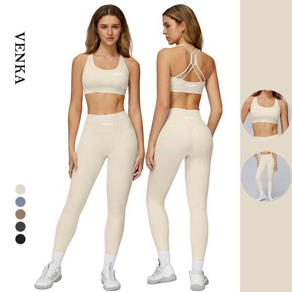 Women's Active Suit Manufacturer - Beautiful Back Bra Hip Lift Pockets Leggings