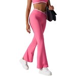 Flared Yoga Pants Factory - High Waist V Cut Butt Lifting Contrast Color Leggings