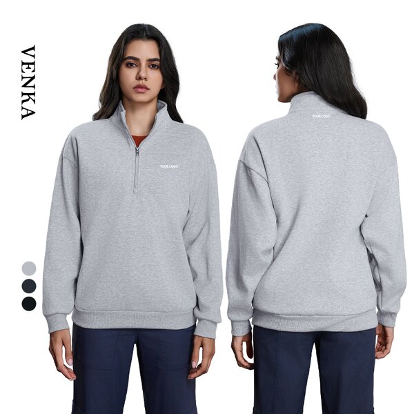 Pullover Sweatshirt Manufacturer - Warm Loose Workout Half Zip Sportswear Gym