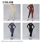 Autumn Winter Bodysuit Factory - Front Zipper No T Line Leggings Long Sleeves