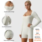 One Piece Athletic Wear Factory - Square Neck Bodysuits Quick-drying Short Sleeve