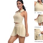 Women's Yoga Set Manufacturer - Breathable Tank Top High Waist 2-in-1 Skirt
