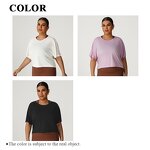 Plus Size Sports Shirt Factory - Hollow Out Beautiful Back Round Neck Loose Fitness