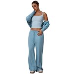 Women's Clothing Set Supplier - Zipper Jacket Hooded Crop Top Sweatpants