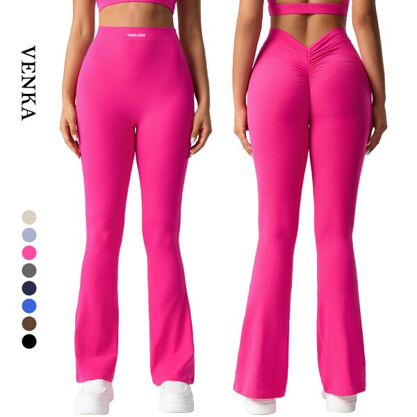 High Quality Tights Manufacturer - Fold Bottom High Waist V Cut Stretch Leggings