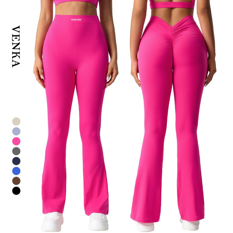 High Quality Tights Manufacturer - Fold Bottom High Waist V Cut Stretch Leggings