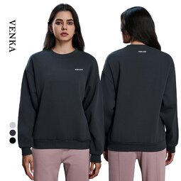 Crewneck Sweatshirt Manufacturer - Warm Loose Workout Sportswear Pullover Gym