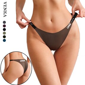 Custom Thong Factory - Elastic Strappy Low-Rise Ice Silk Laser Cut Seamless