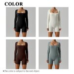 One Piece Athletic Wear Factory - Square Neck Bodysuits Quick-drying Short Sleeve