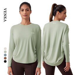 Sportswear Top Manufacturer - Round Neck Loose Sports Shirts Quick Dry Yoga