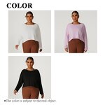Plus Size Top Supplier - Loose Fit Open Back Long Sleeve Mesh Holes Quick Dry