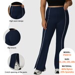 Plus Size Sportswear Factory - Contrast Color Nylon Spandex Custom Logo Flared