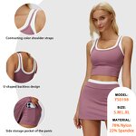 Contrast Color Workout Set Factory - Removable Chest Pads Bra High Waist Leggings