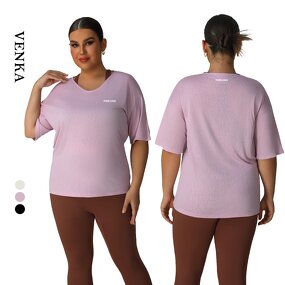 Women's Sports Shirt Supplier - Breathable Quick Drying Running Round Neck Loose