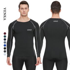 Compression T-Shirt Supplier - Custom LOGO Tight Long Sleeve Quick Dry Gym