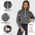 Winter Sweat Shirt Factory - Half Zip Stand-up Collar Contrasting Colors Running