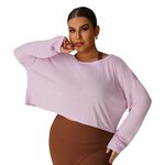 Plus Size Top Supplier - Loose Fit Open Back Long Sleeve Mesh Holes Quick Dry