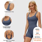 One Piece Fitness Wear Supplier - U Neck Gym Sports Jumpsuit With Breast Pads