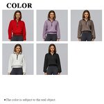 Half Zip Sweatshirt Manufacturer - Stand Collar Drawstring Adjust Hem Cotton Polyester