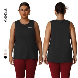 Plus Size Tank Top Manufacturer - Loose Breathable Sleeveless Round Neck T-shirt
