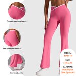 Flared Yoga Pants Factory - High Waist V Cut Butt Lifting Contrast Color Leggings